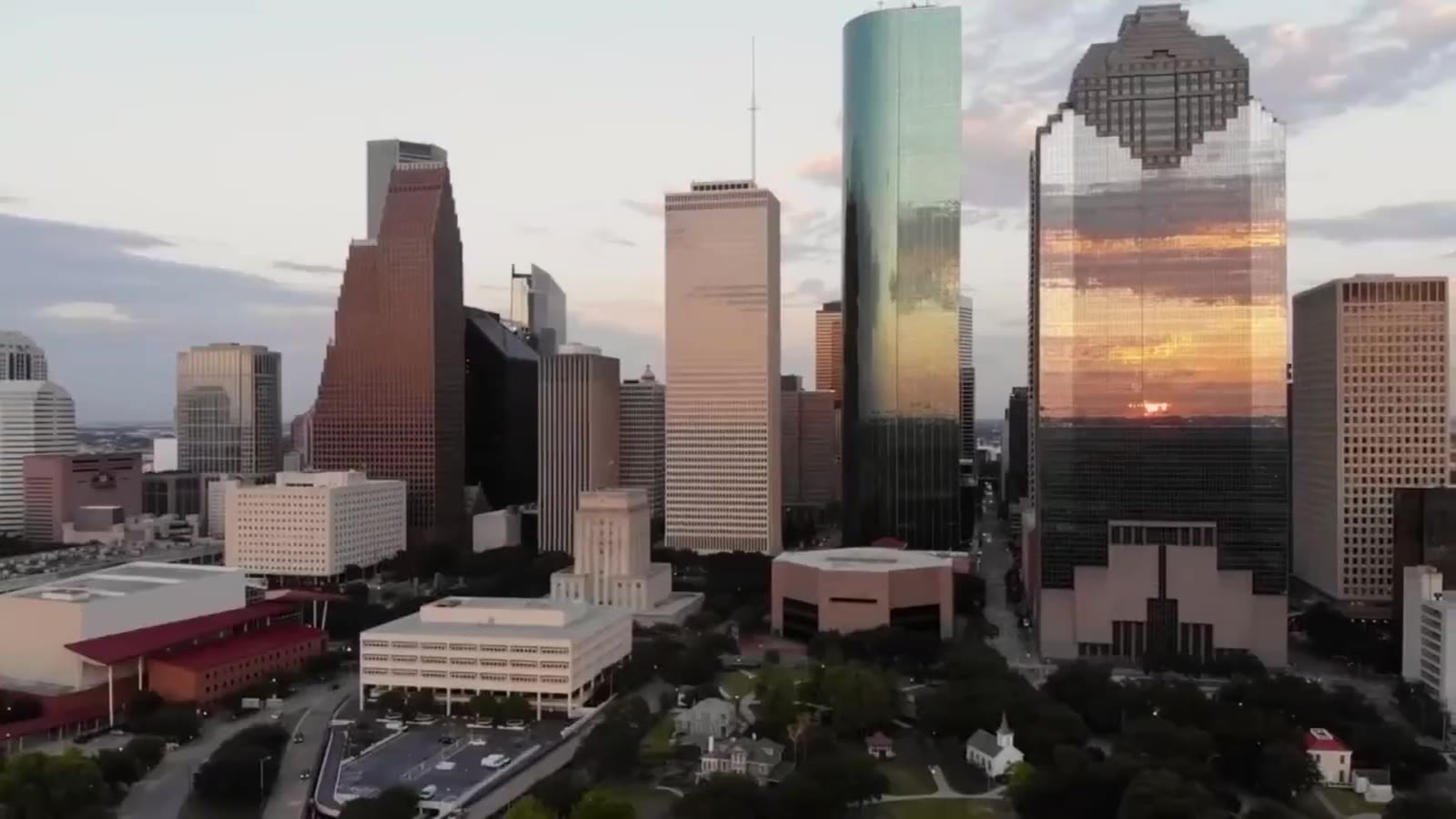 Downtown Houston at sunrise